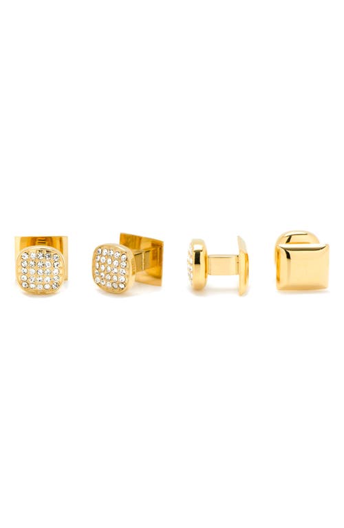 Shop Cufflinks, Inc . Pavé Goldtone Cuff Links In Gold/white