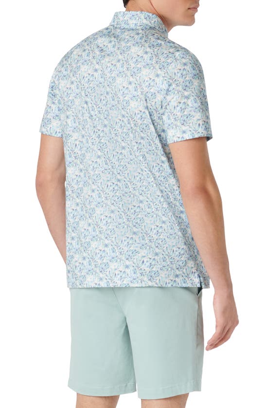 Shop Bugatchi Victor Ooohcotton® Leaf Print Polo In Mint