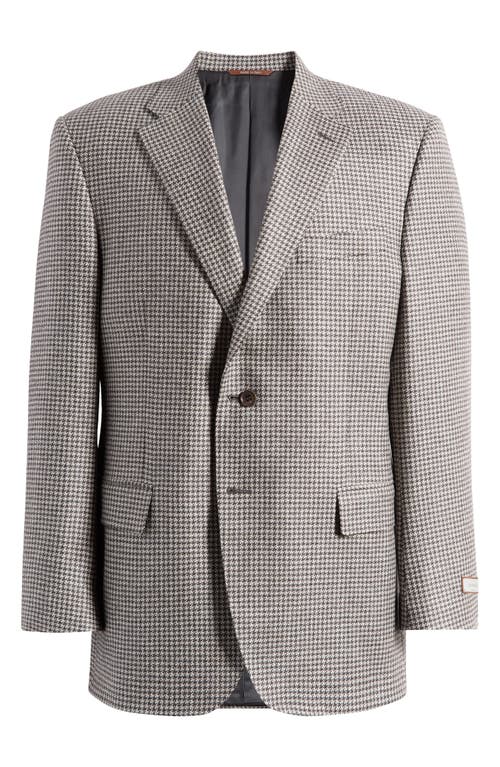 Canali Siena Regular Fit Houndstooth Wool Sport Coat in Grey 