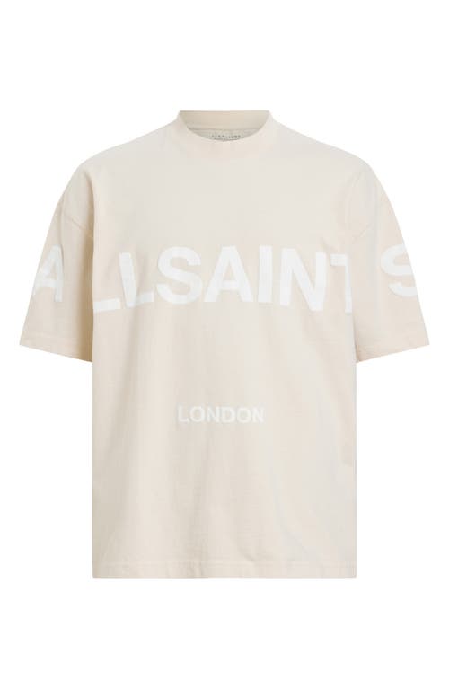 Shop Allsaints Biggy Logo Graphic T-shirt In Taupe