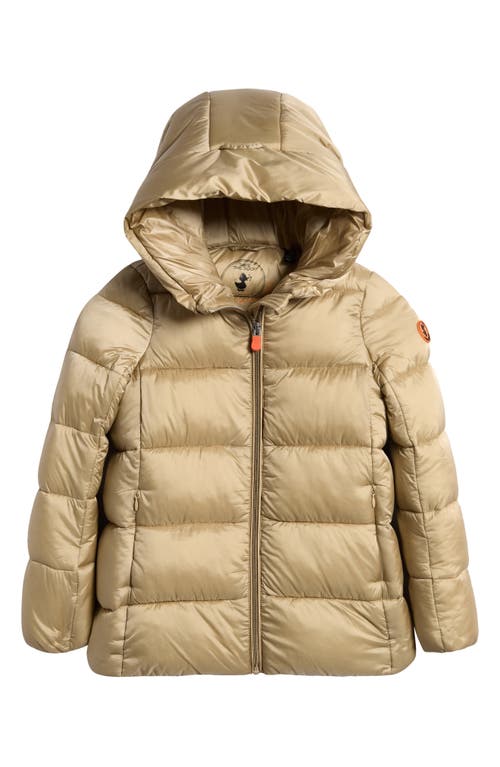 Save The Duck Kids' Gracie Quilted Puffer Jacket In Wood Beige