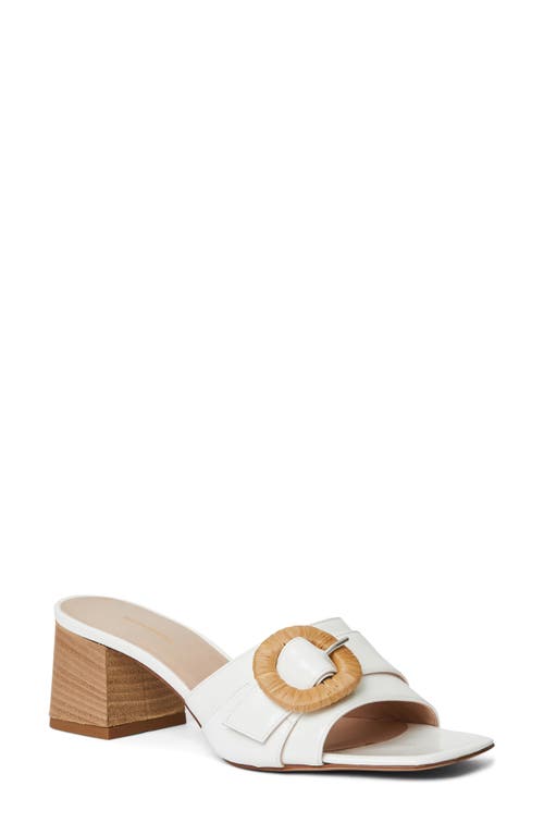 Page Slide Sandal in White Patent
