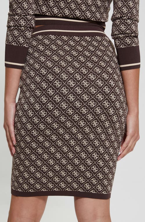 Guess Women's Lise 4g-logo Pull-on Sweater Skirt In Dark Coffee Biscotti Combo
