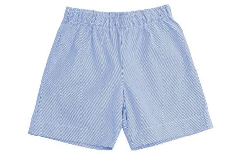 Busy Bees Jd Pull-on Shorts In Navy Seersucker Stripe