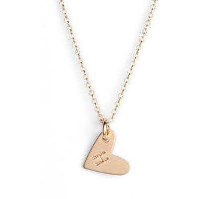 Nashelle 14K-Gold Fill Initial Mini Heart Pendant Necklace