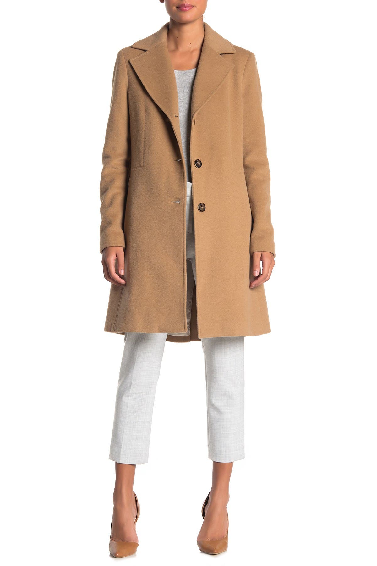 sherpa notch lapel coat calvin klein