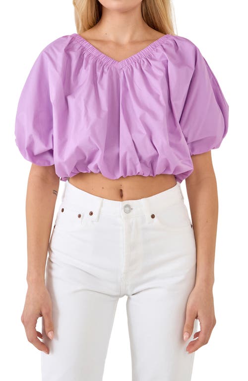Puff Crop Blouse in Lilac