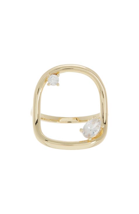 Open CZ Accent Ring