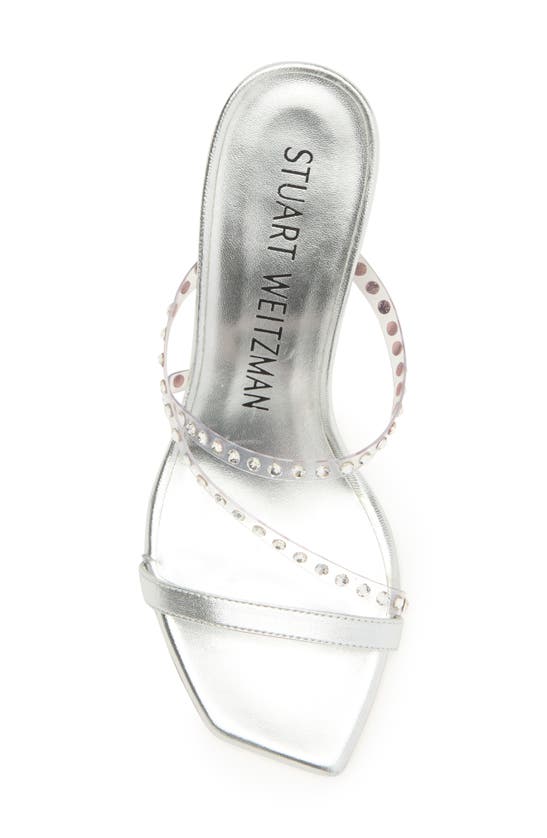 Shop Stuart Weitzman Strapeze 85 Sandal In Clear/silver/clear