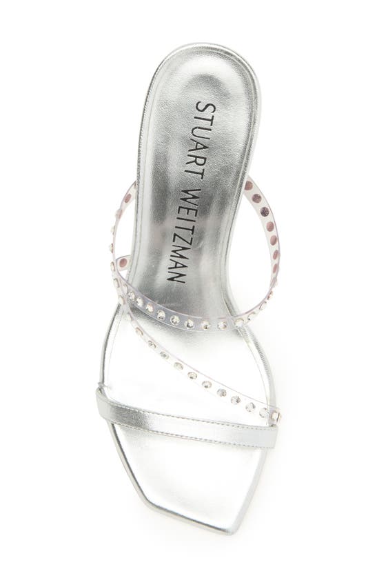 Stuart Weitzman Strapeze 85mm Crystal-embellished Sandals In Clear/silver/clear