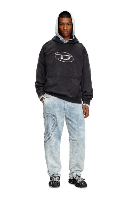 Diesel S-boxt Logo-print Cotton Hoodie In Black
