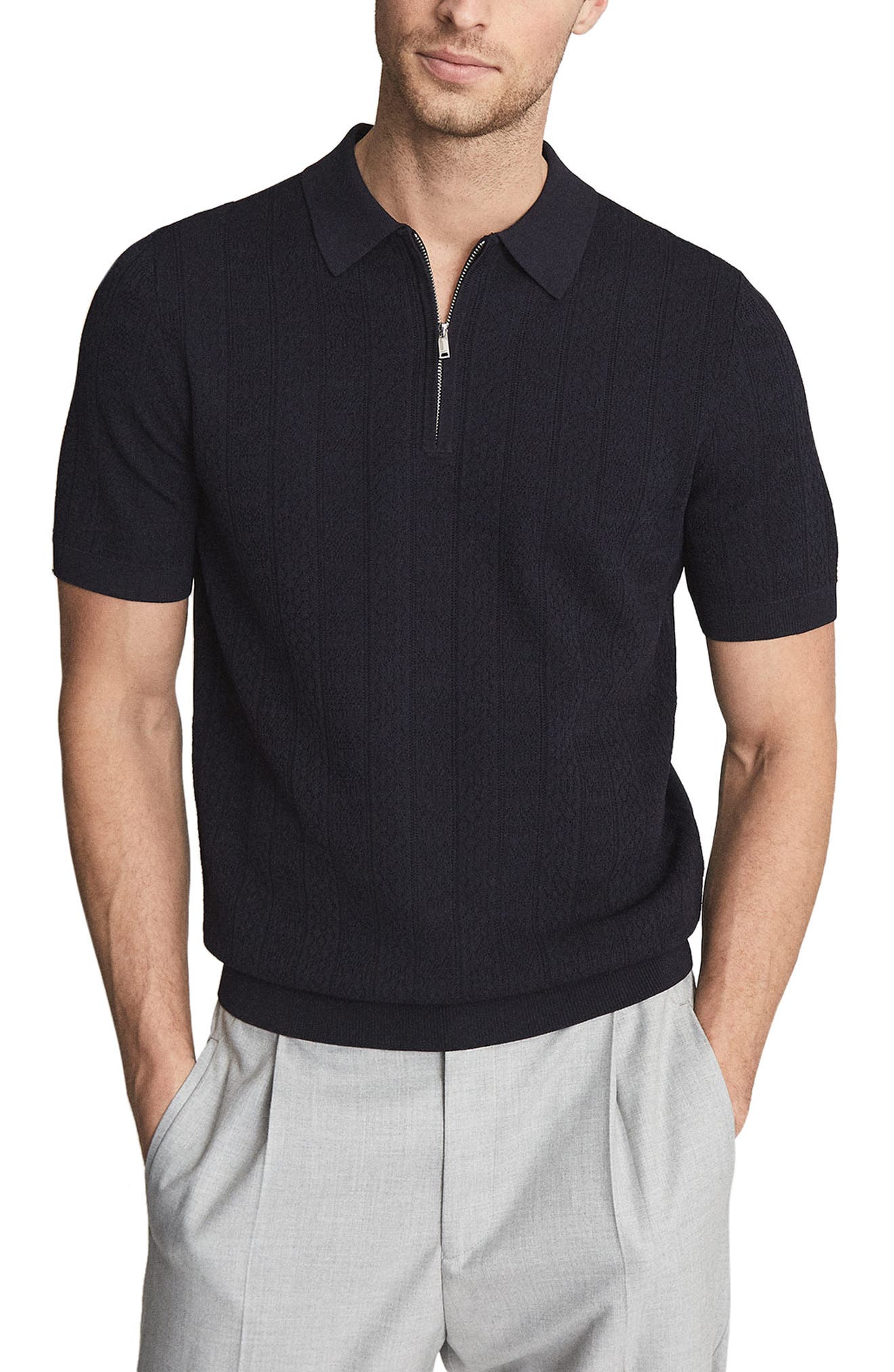 reiss polo shirt zip