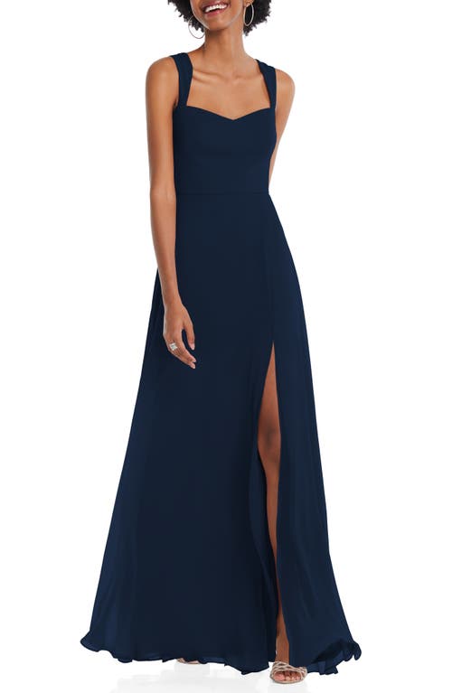 Sweetheart Neck Evening Gown in Midnight Navy