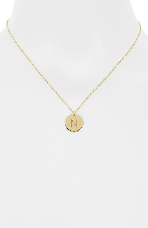 Meshmerise Initial Disc Pendant Necklace In Yellow-n