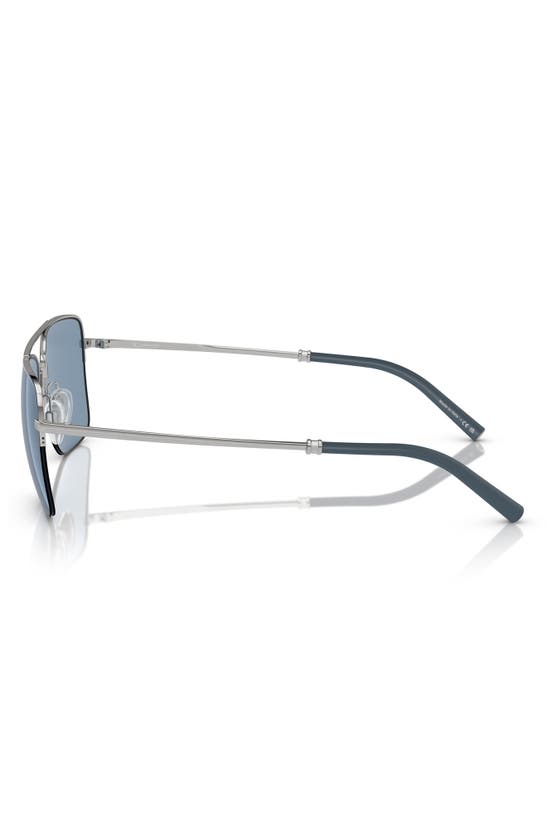 Oliver Peoples Roger Federer 56mm Semirimless Pilot Sunglasses In Blue Silver