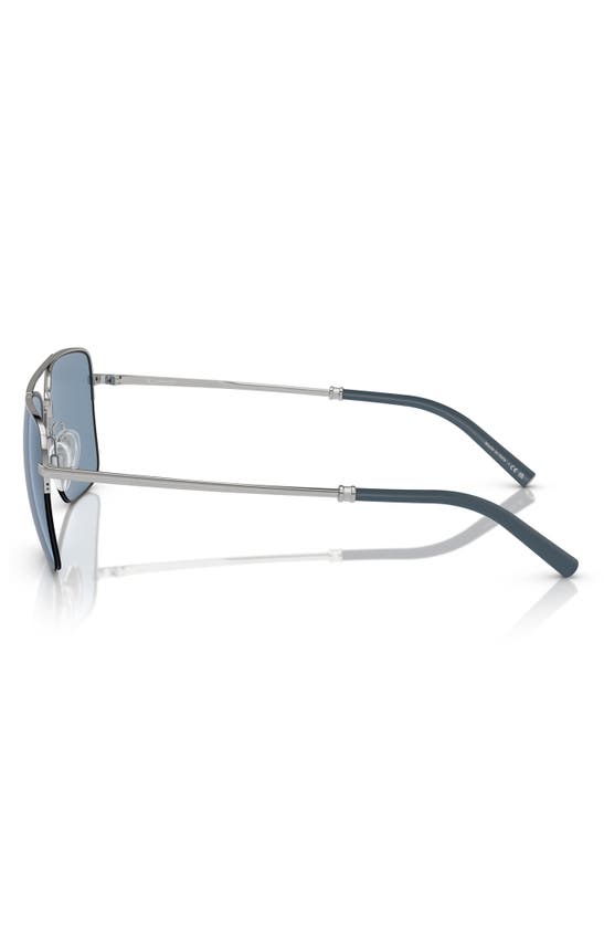 Shop Oliver Peoples Roger Federer 56mm Semirimless Pilot Sunglasses In Blue Silver