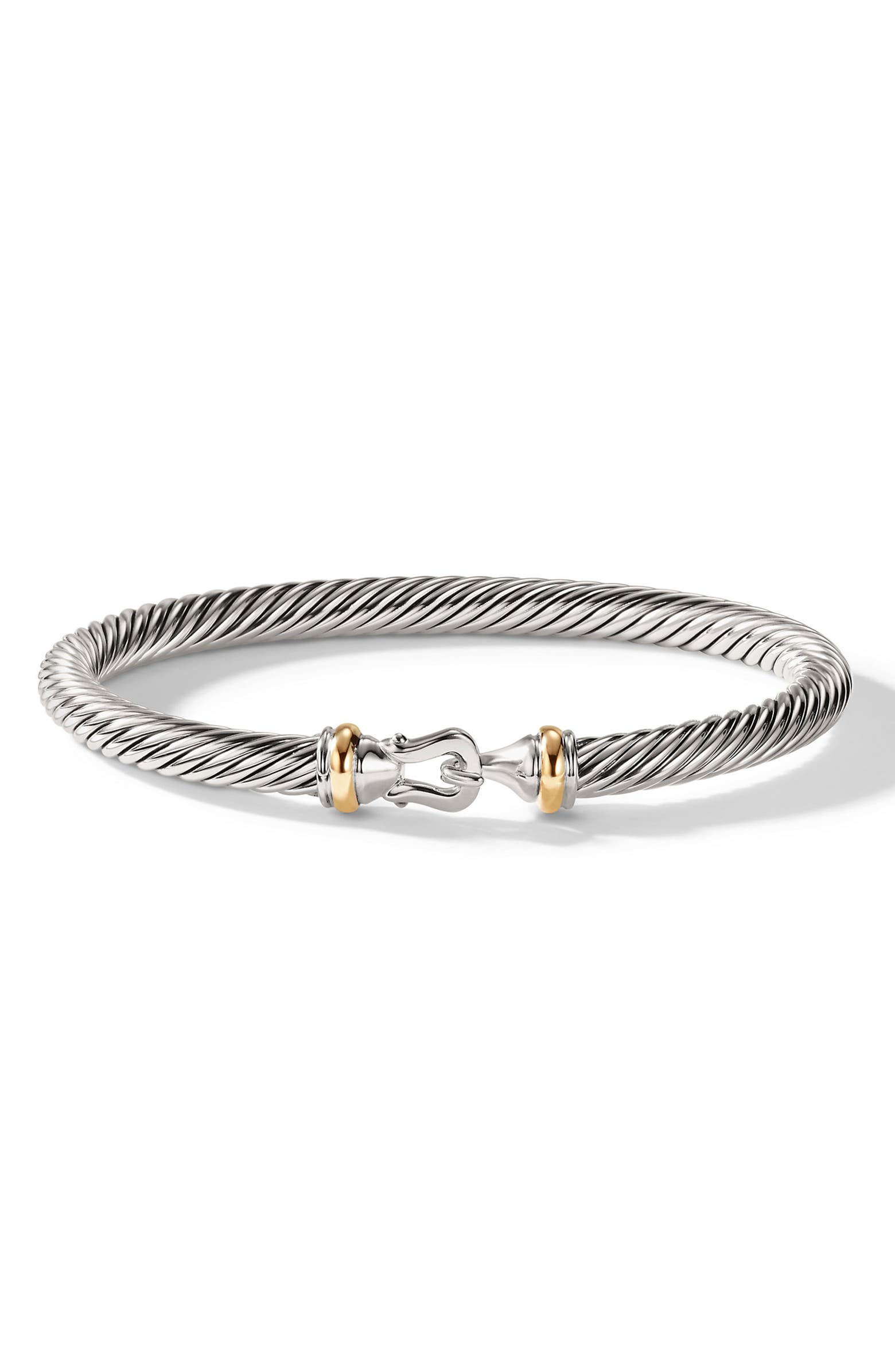 David Yurman Cable Classic Buckle Bracelet with 18K Gold, 5mm | Nordstrom