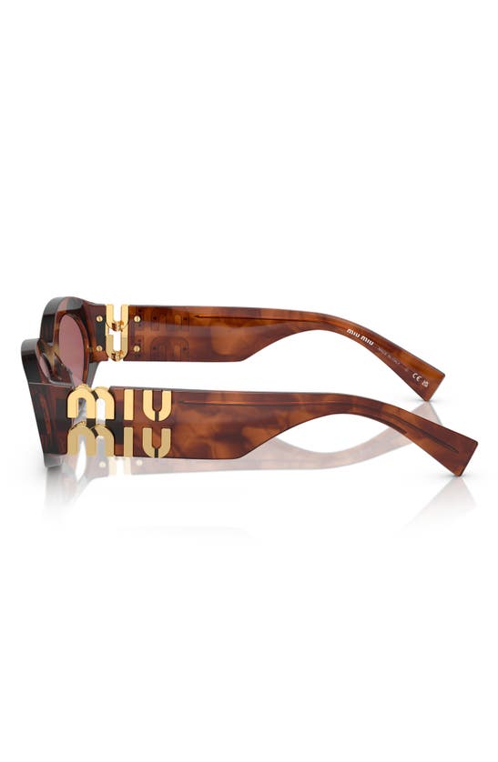 Shop Miu Miu 54mm Rectangular Sunglasse In Dark Violet