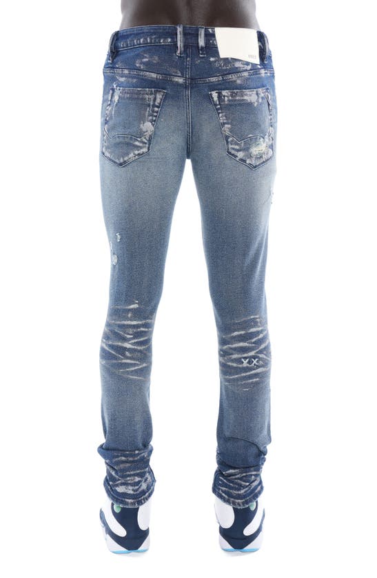 Cult Of Individuality Punk Super Skinny Jeans In Blue Streak In Blue Streak