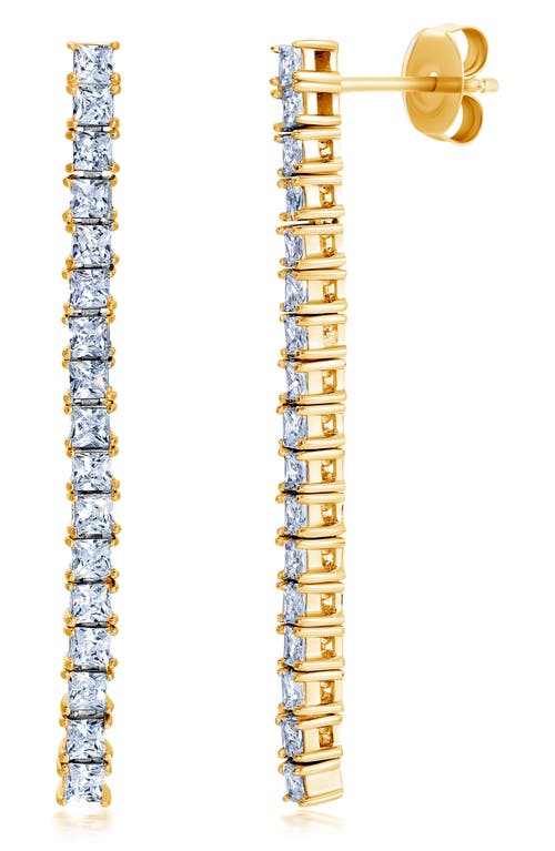 Crislu Cubic Zirconia Linear Drop Earrings in Gold at Nordstrom