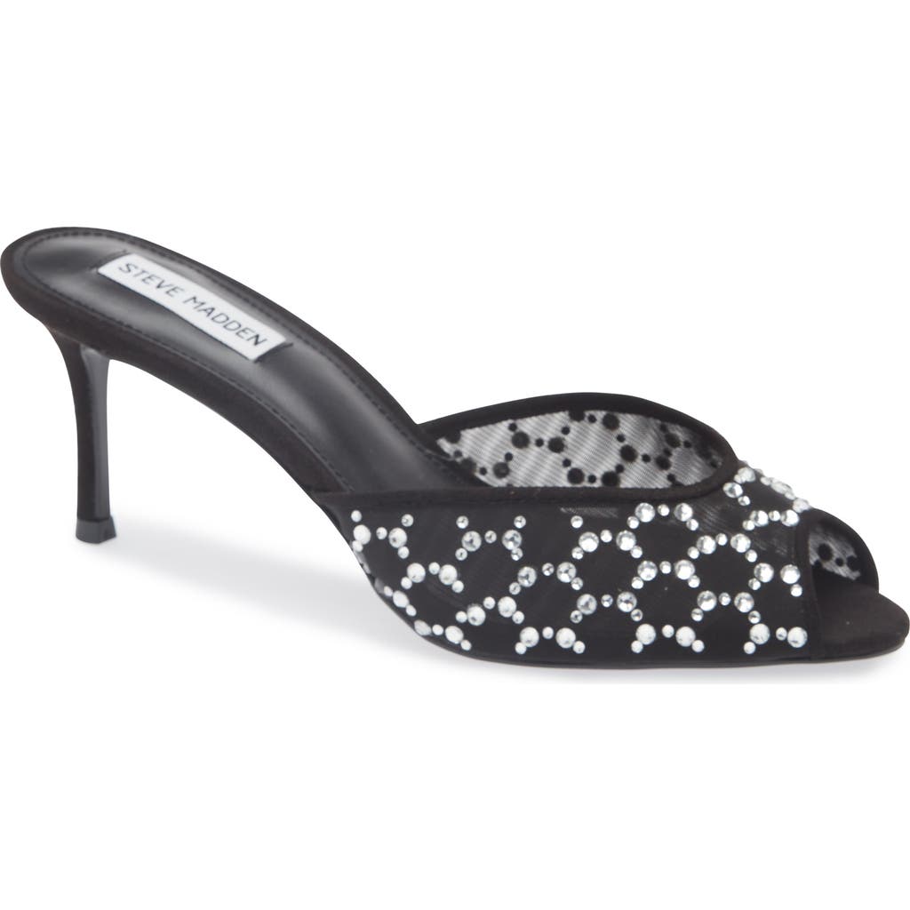 Steve Madden Rowe Mesh Mule In Black