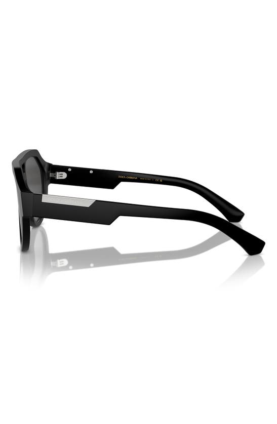 Shop Dolce & Gabbana 56mm Square Aviator Sunglasses In Matte Black
