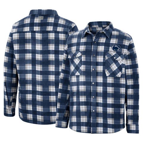 Men's Navy Los Angeles Rams Large Check Flannel Button-Up Shirt