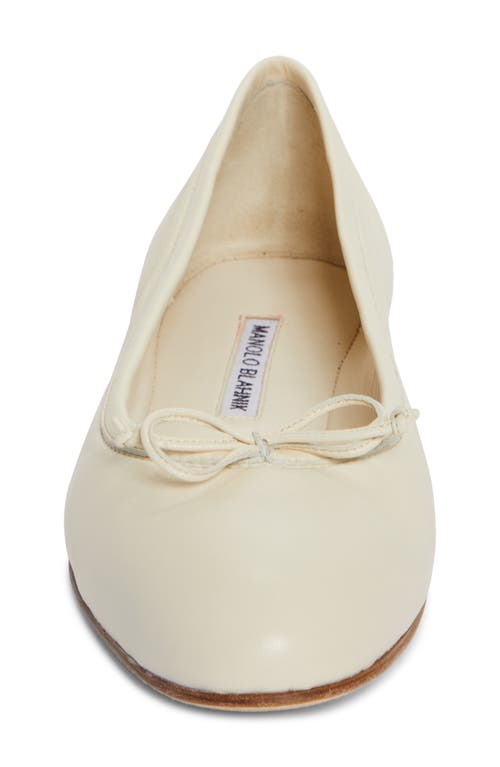 Shop Manolo Blahnik Veralli Bow Ballet Flat In Lcrm