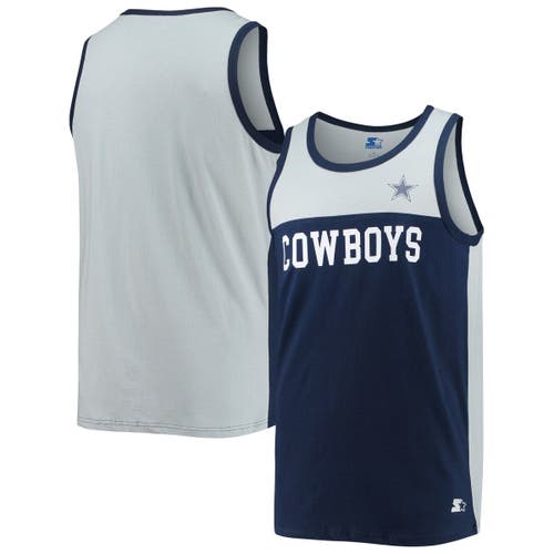 Men's Starter Navy/Silver Dallas Cowboys Touchdown Fashion Tank Top