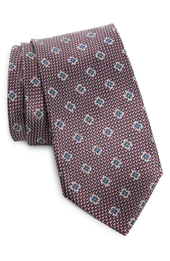 Shop Zegna Ties Paglie Floral Mulberry Silk Tie In Red