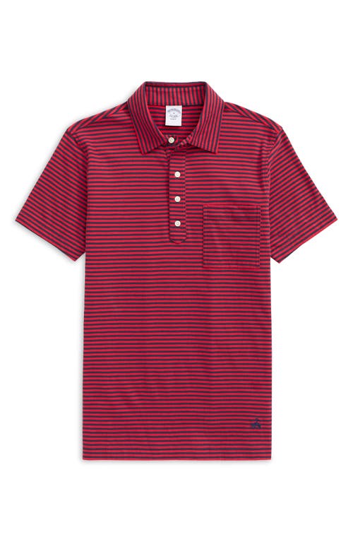 Brooks Brothers Men's Stripe Cotton Polo Shirt in Red/Navy