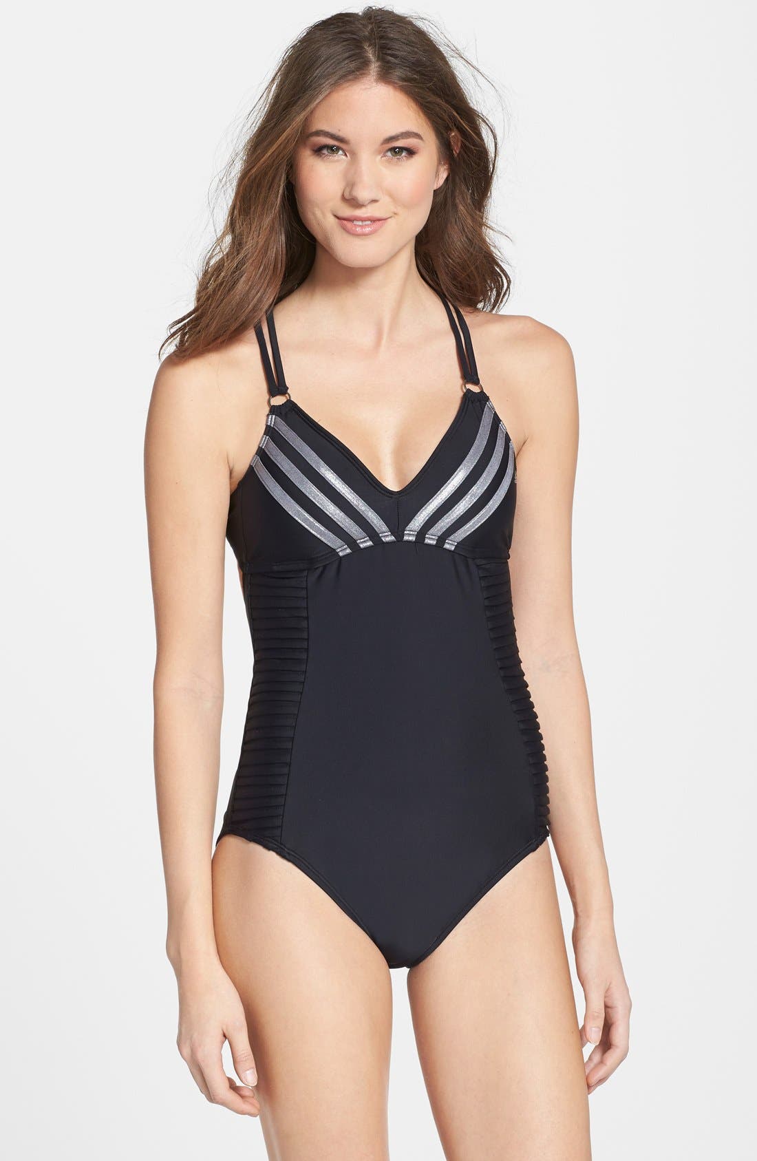 adidas Pleated OnePiece Swimsuit Nordstrom