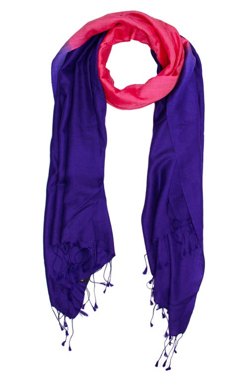 Saachi Arielle Two-tone Cashmere Scarf In Blue/pink Multi