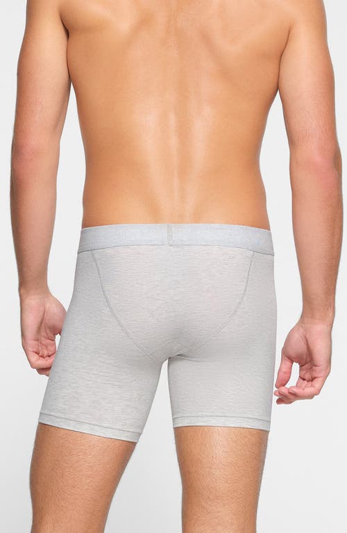 Shop Skims 5-inch Cotton & Modal Blend Boxer Briefs In Light Heather Grey