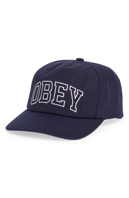 Shop Obey Academy Twill Baseball Cap In Navy