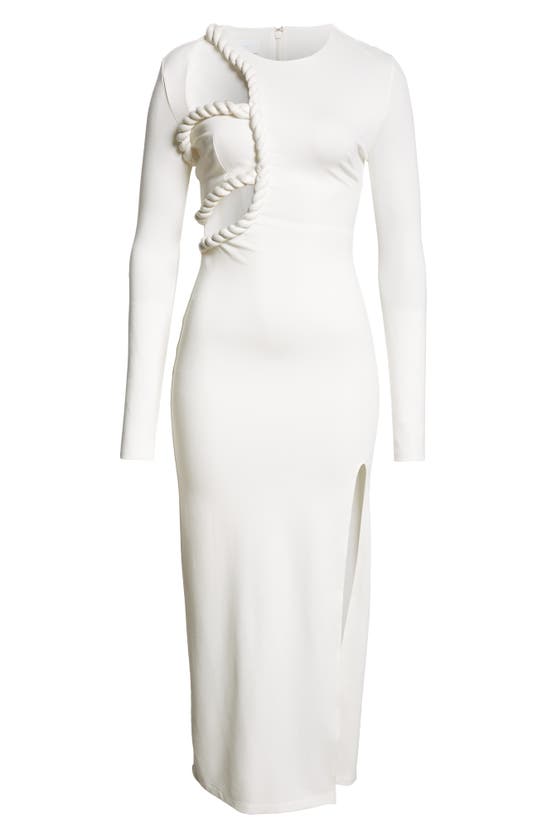 Shop Elexiay Tife Long Sleeve Cutout Dress In White