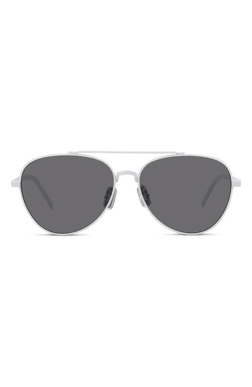 Shop Givenchy 56mm Aviator Sunglasses In White/smoke