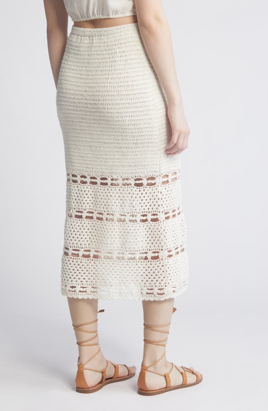 Shop Cleobella Adela Crochet Midi Skirt In Ivory