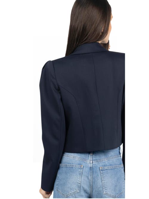 Shop Akalia Diana Cropped Women Blazer In Navy Blue