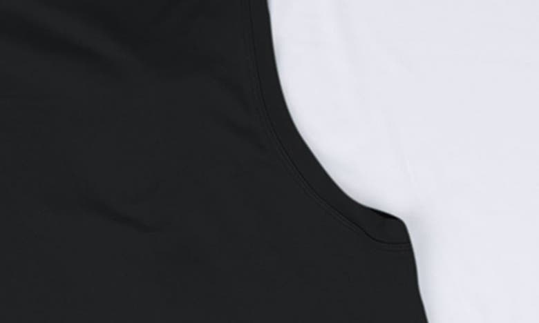 90 Degree By Reflex Super Soft Side Slit Hem Tank In White/black