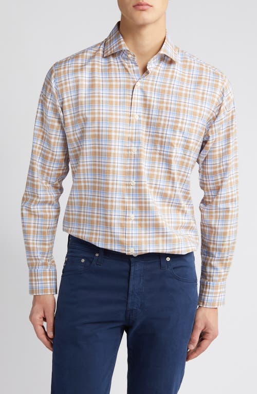 Peter Millar Stonington Summer Soft Plaid Cotton Button-Up Shirt Maritime at Nordstrom,