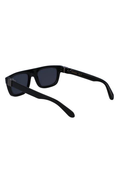 Shop Ferragamo Prisma 56mm Square Sunglasses In Black