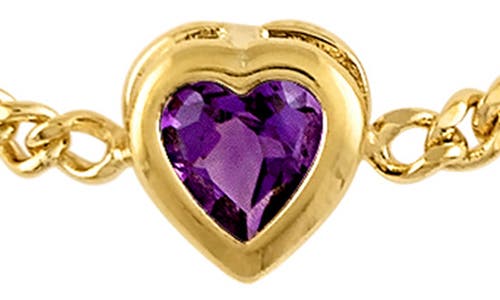 Fzn Heart Charm Bracelet In Amethyst