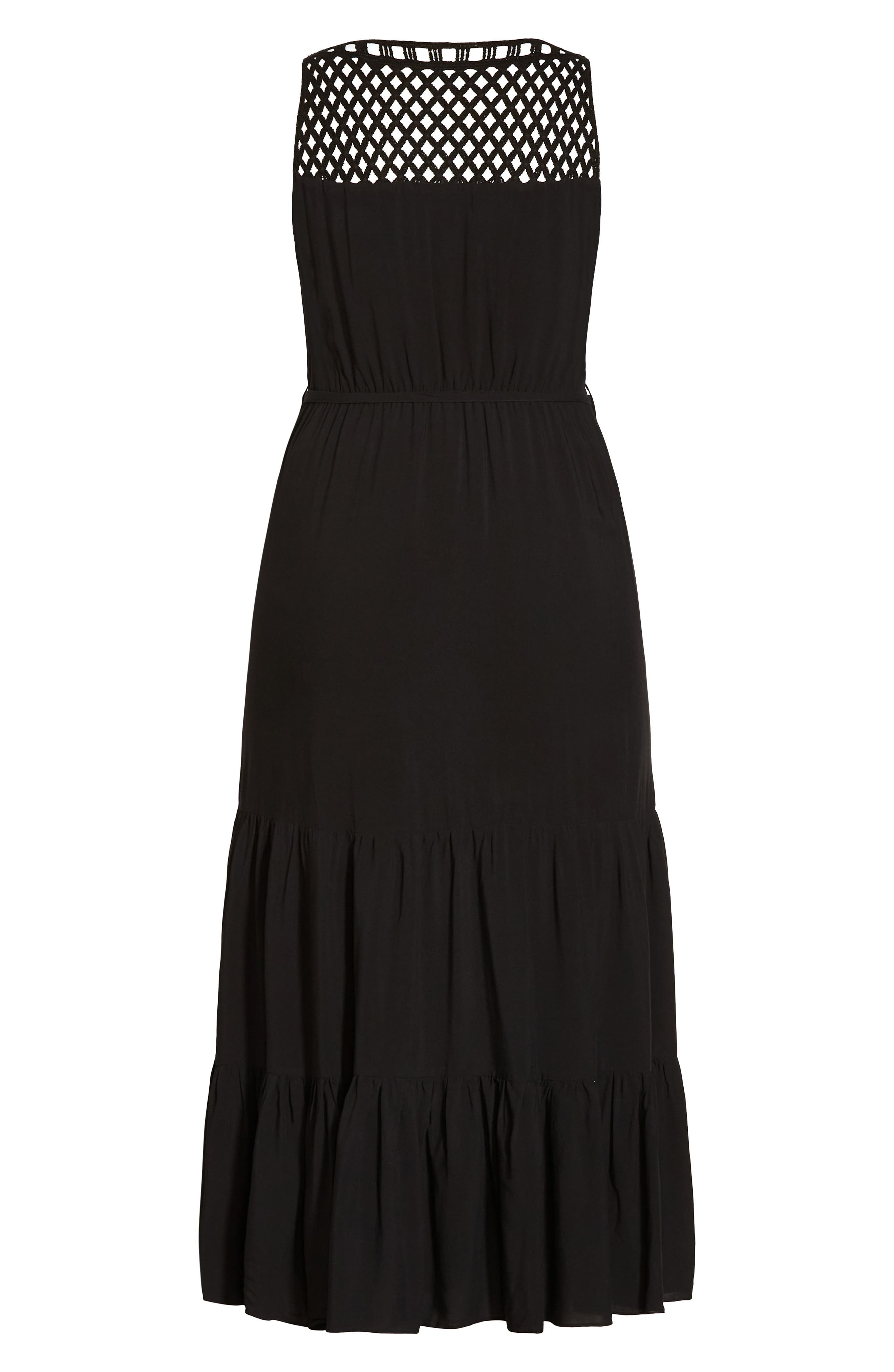 City Chic Tiered Crochet Yoke Maxi 