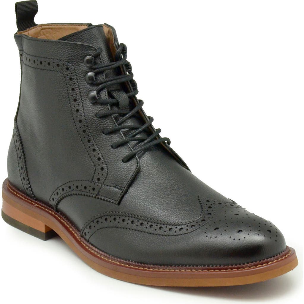 La Milano Dominic Brogue Combat Boot In Black