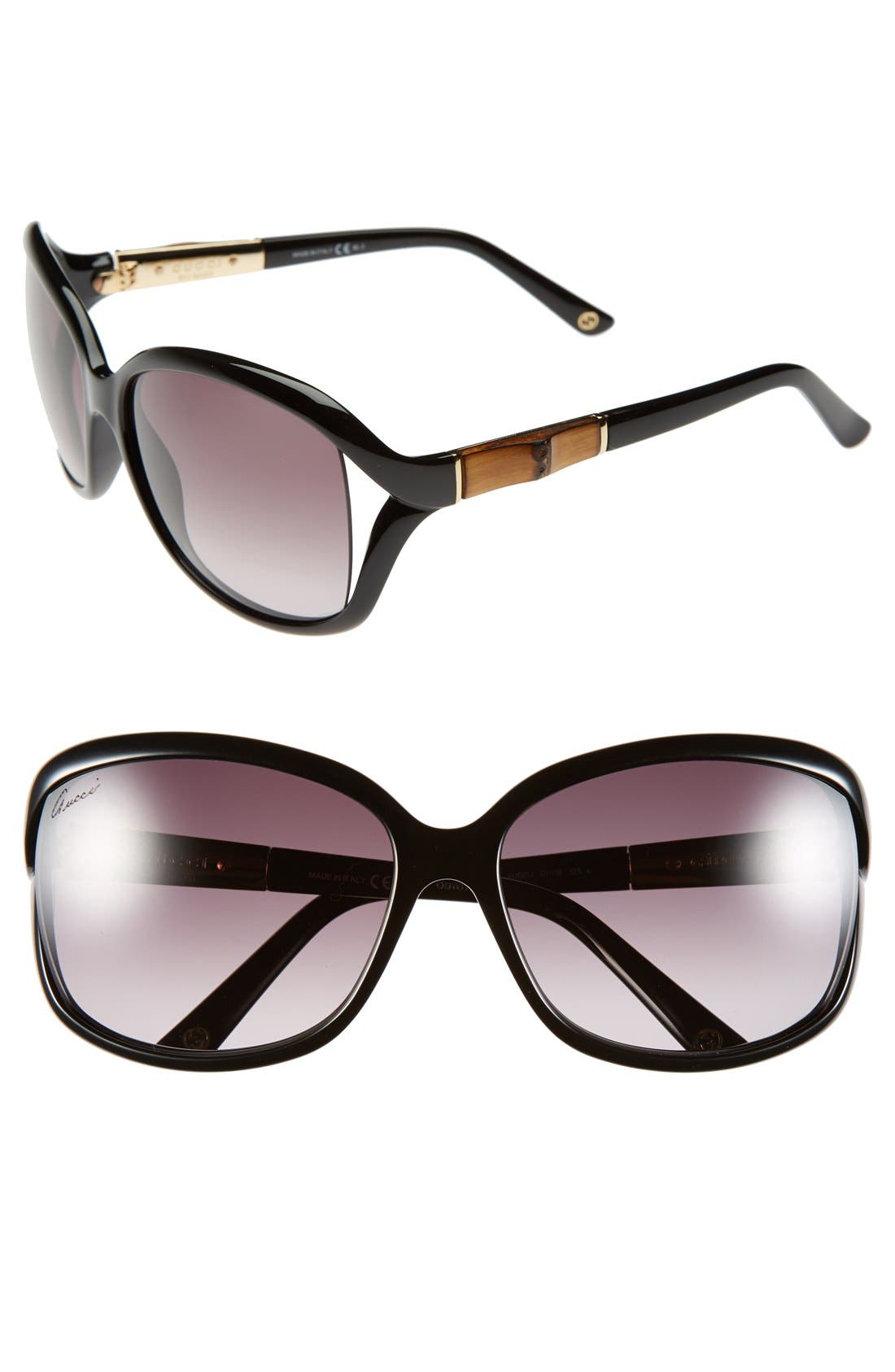 Gucci 61mm Oversized Bamboo Temple Sunglasses Nordstrom