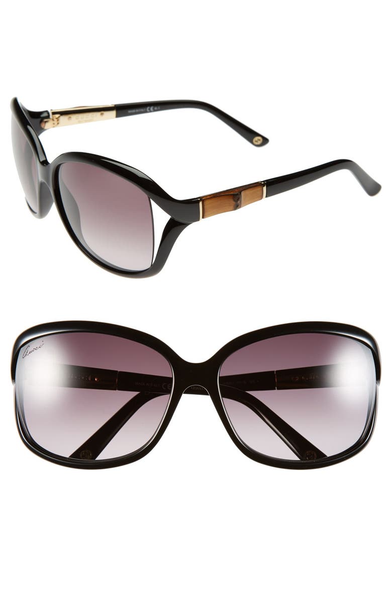 Gucci 61mm Oversized Bamboo Temple Sunglasses | Nordstrom