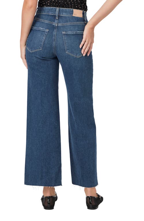 Shop Paige Anessa High Waist Raw Hem Wide Leg Jeans In Ancient