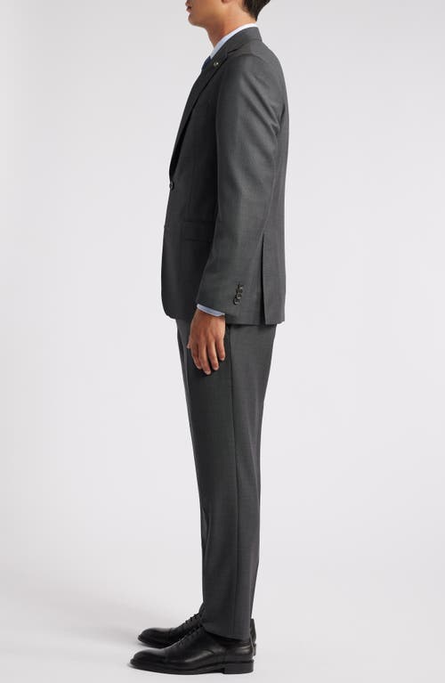 Shop Jack Victor Lightly Constructed Bird's Eye Wool Suit In Mid Grey