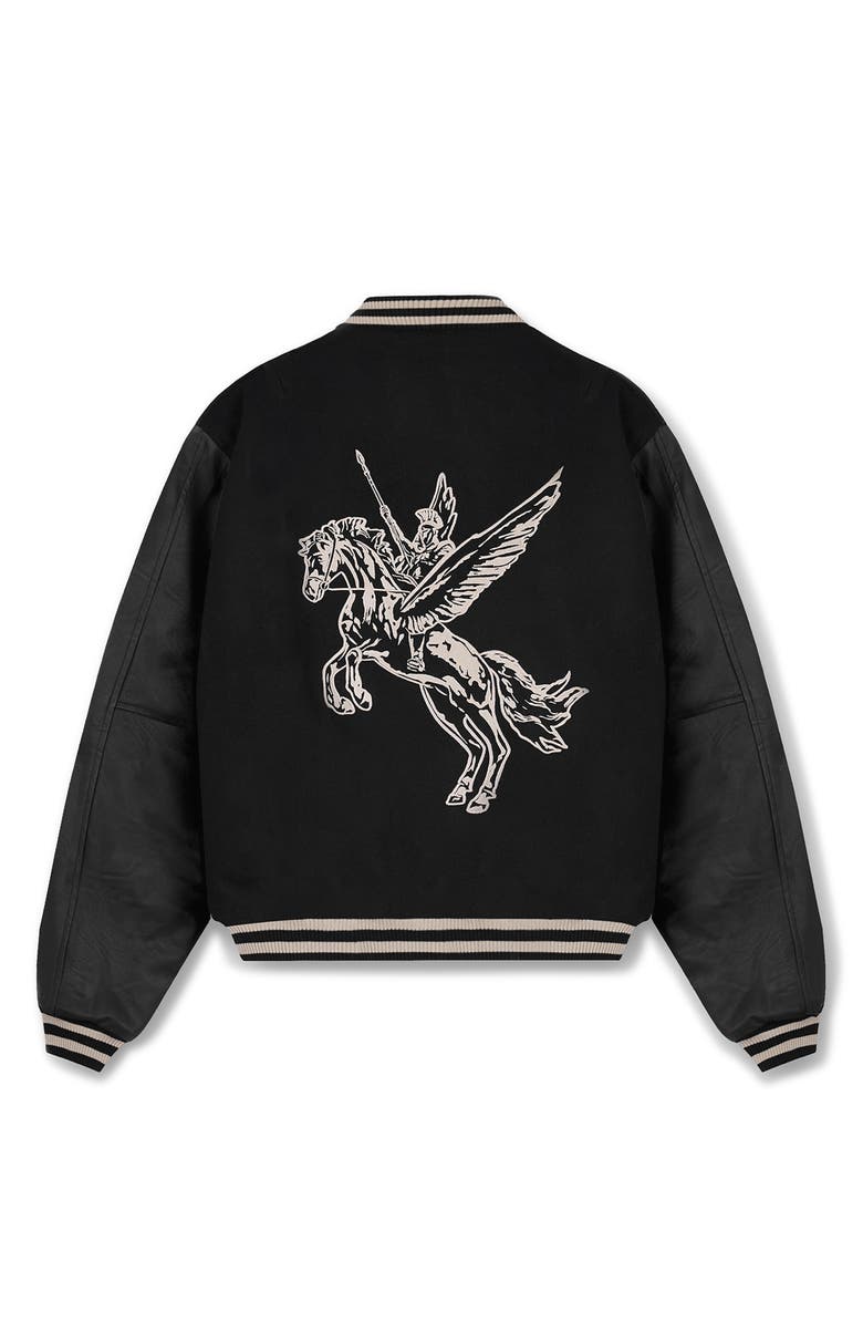 Represent Bellerophon Mixed Media Varsity Jacket Nordstrom